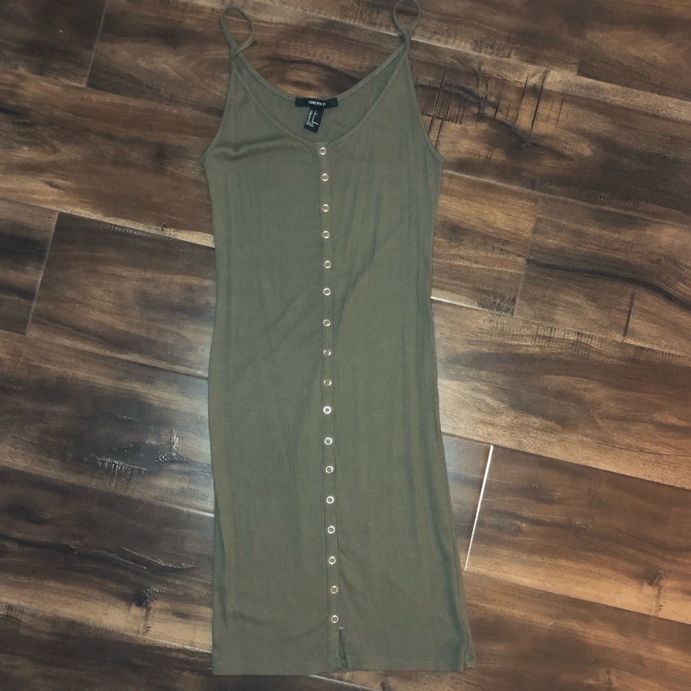 Dark Green Bodycon Spaghetti Strap Dress
